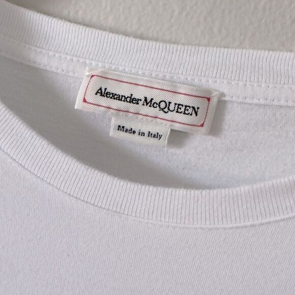 ⭕️ ALEXANDER MCQUEEN Graffiti T-Shirt White Medium - Picture 4 of 6